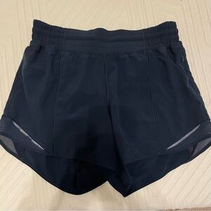 Lululemon hotty hot high rise shorts 4”. Great condition. Size 6. Navy